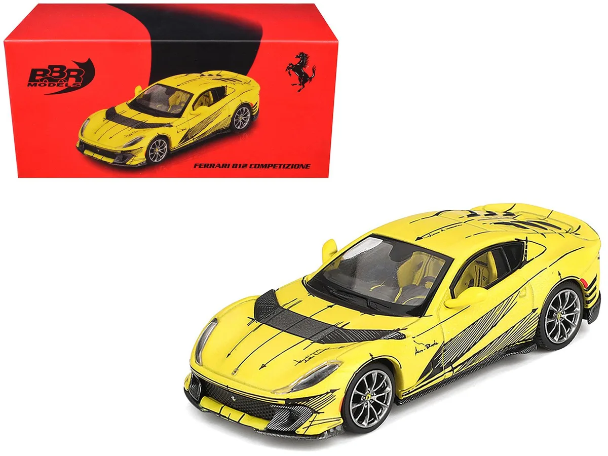 BBR BBR Ferrari 812 Competizione Matt Yellow Tailor Made 1/64 Diecast — product photo