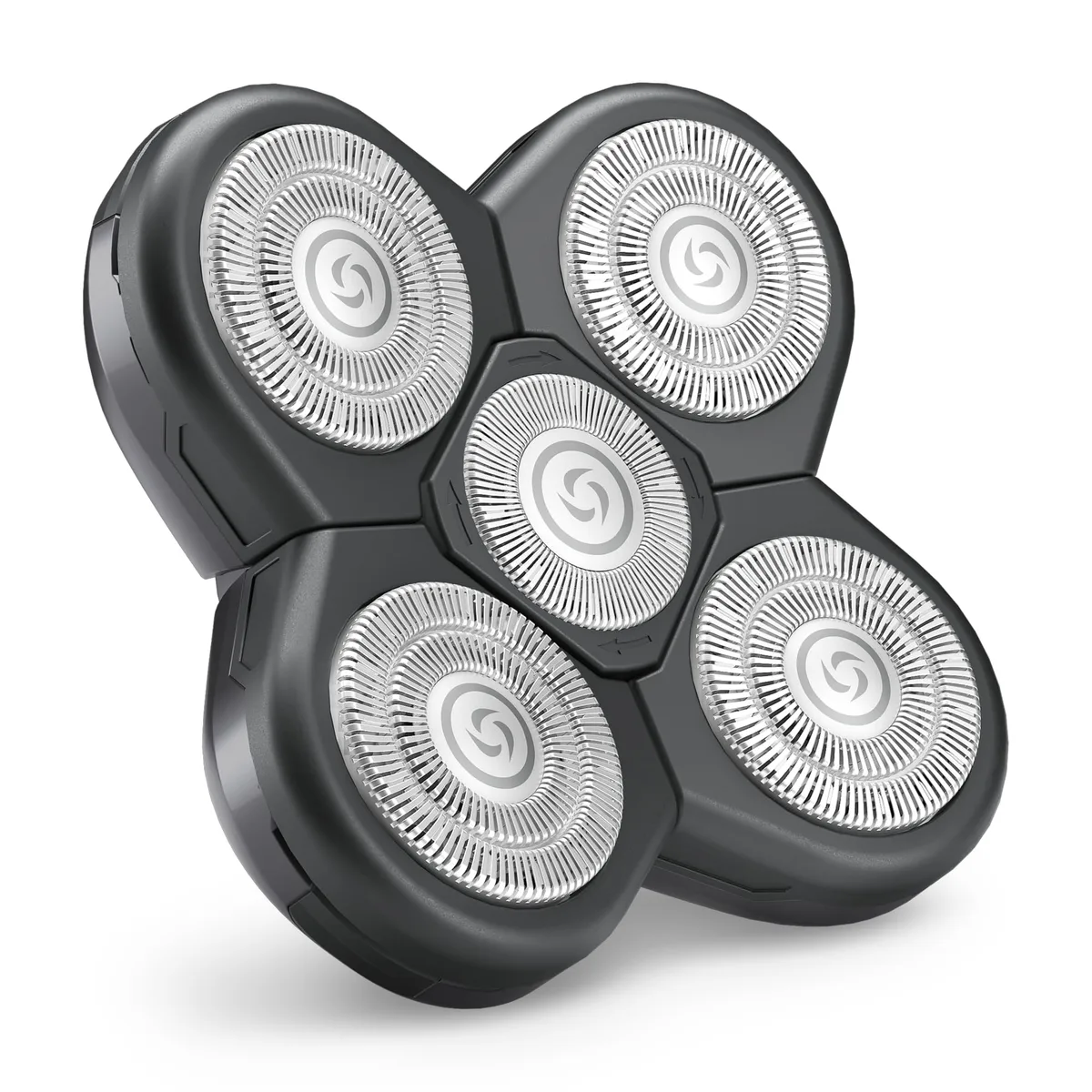 Black five-head rotary blade refill pack for FlexSeries shaver