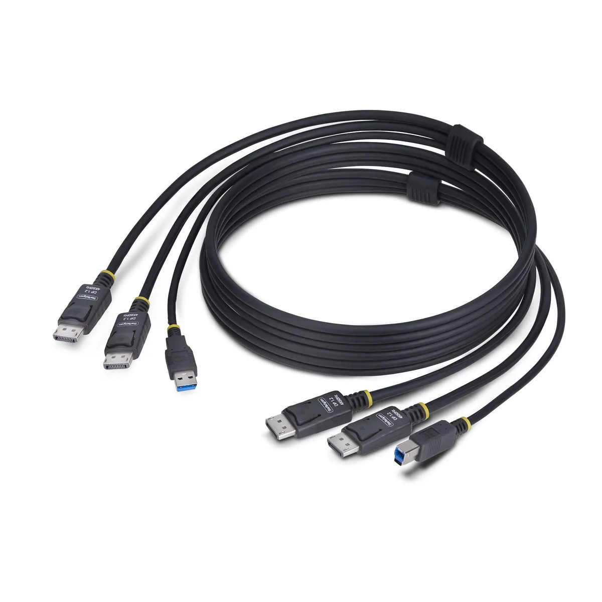 STARTECH STARTECH DDU1226-KVM-CABLE 6ft dual DisplayPort USB 3.2 KVM cable — product photo
