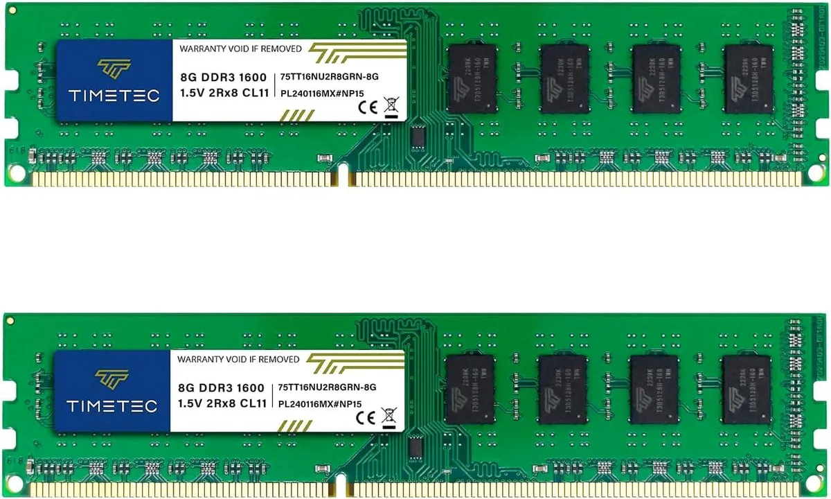 Timetec Timetec 16GB (2x8GB) DDR3 1600MHz CL11 1.5V 240-Pin Desktop RAM — product photo