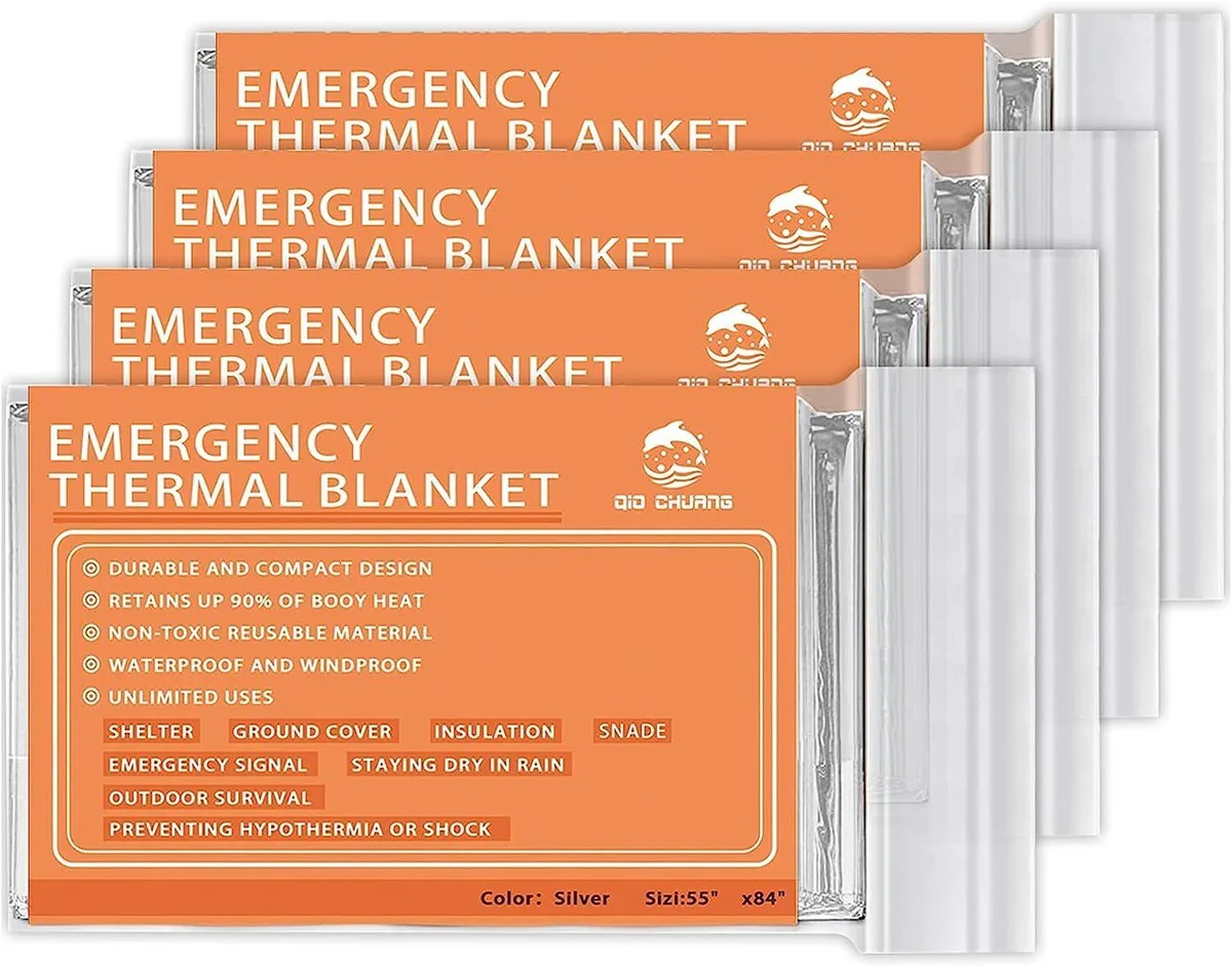 JIJIU-4018 Emergency Mylar Thermal Blanket 4-Pack 213.36x139.7cm — product photo