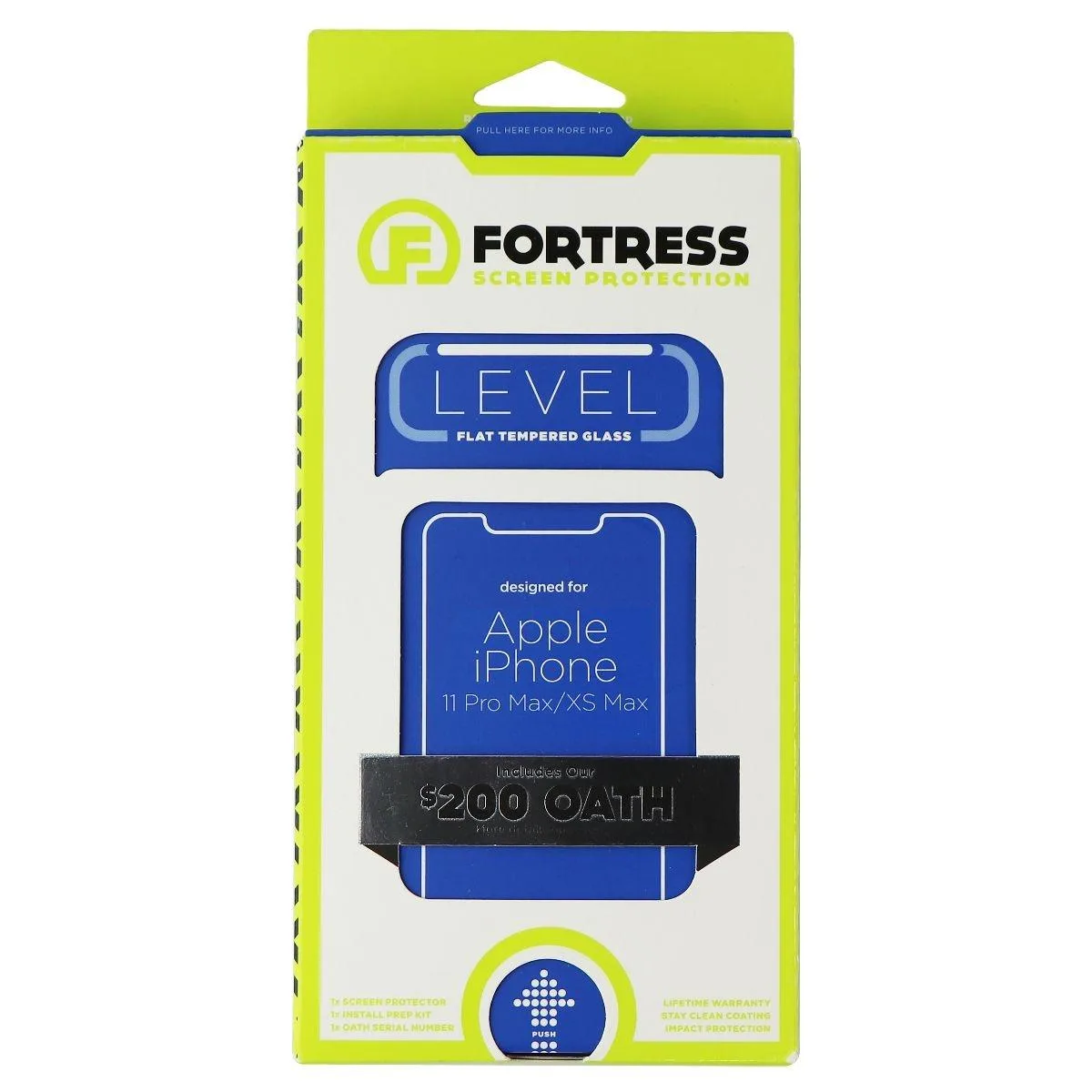 Fortress Press Fortress Press Flat Tempered Glass Screen Protector for iPhone 11 Pro Max and XS Max — product photo