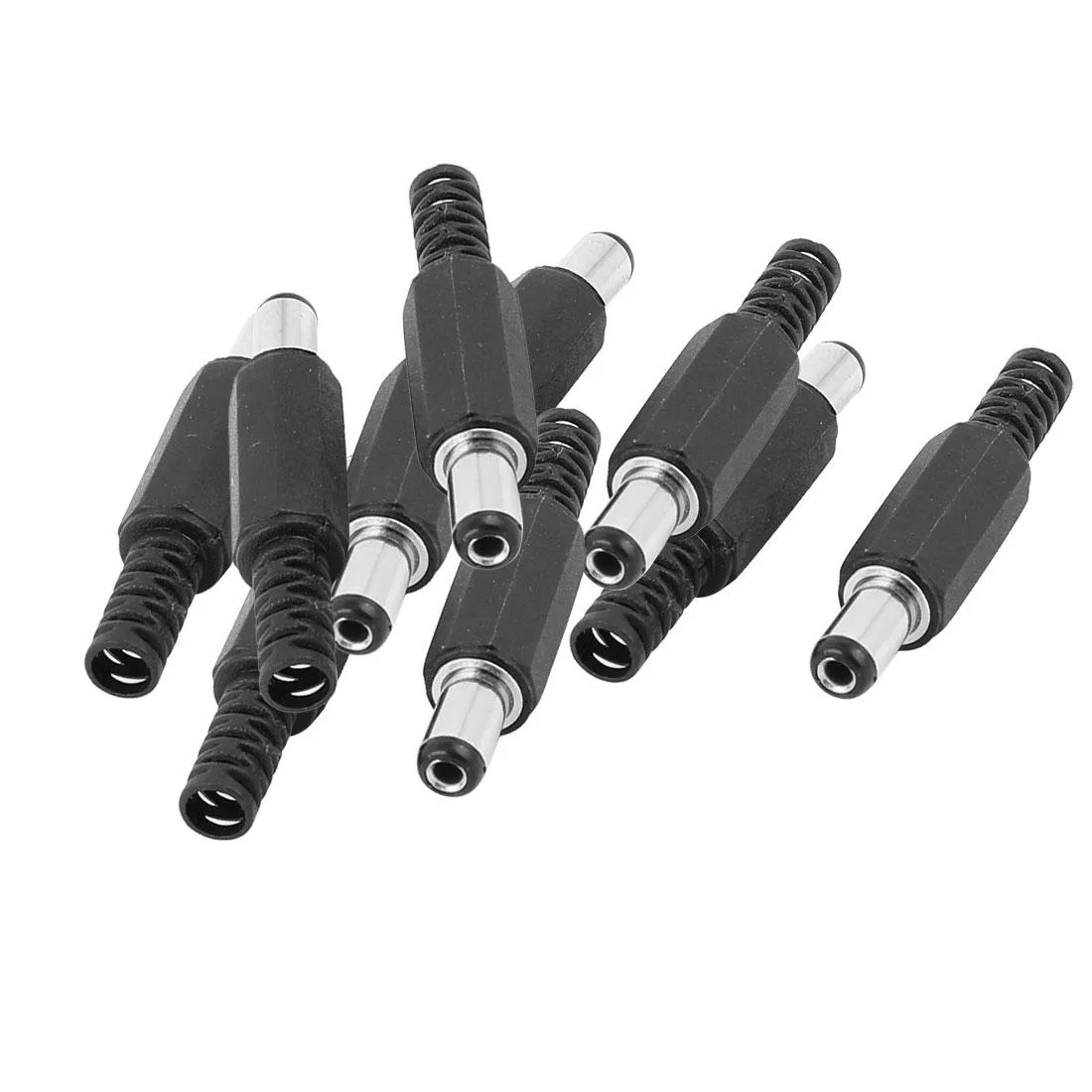 Unique-Bargains Unique-Bargains 5.5mm x 2.1mm Male DC Power Plug 10 Pcs Black — product photo