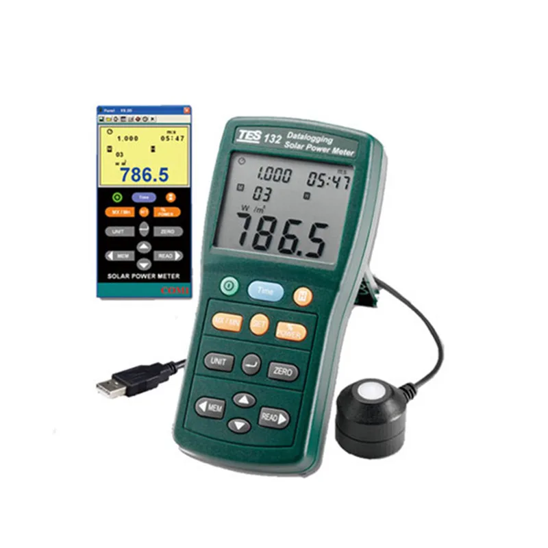TES Electrical Electronic Corp. TES Electrical Electronic Corp. 132 Solar Power Meter 2000 W/m² USB Data Logger — product photo