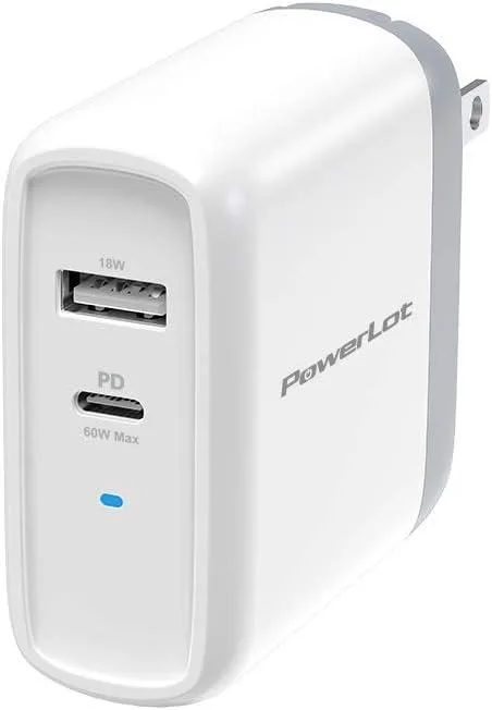White 68W USB-C wall charger with matching 60W USB-C cable