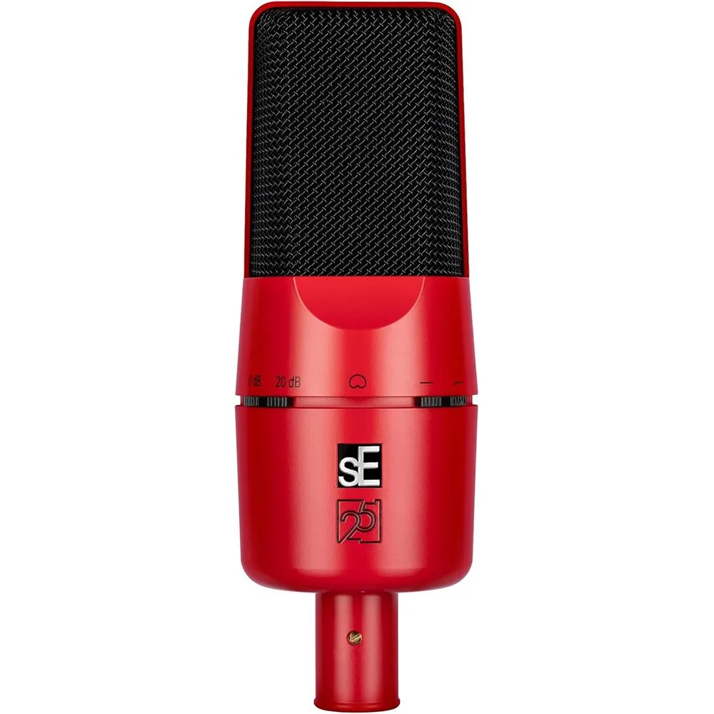 SE SE X1 A Cardioid Condenser Microphone Red Black Grille 25th Anniversary Edition — product photo