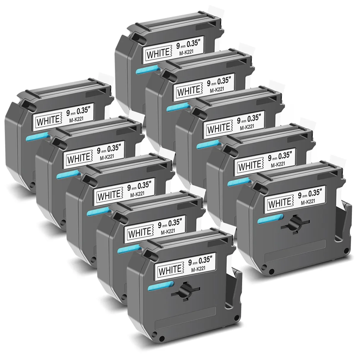 GREENCYCLE GREENCYCLE MK-221 9mm 26.2ft Black on White 10 Pack — product photo