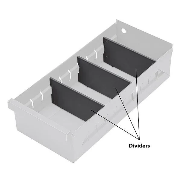 Durham Durham Drawer Bin Divider Gray 5 1/4 in W x 2 1/2 in H 12 Pack — product photo