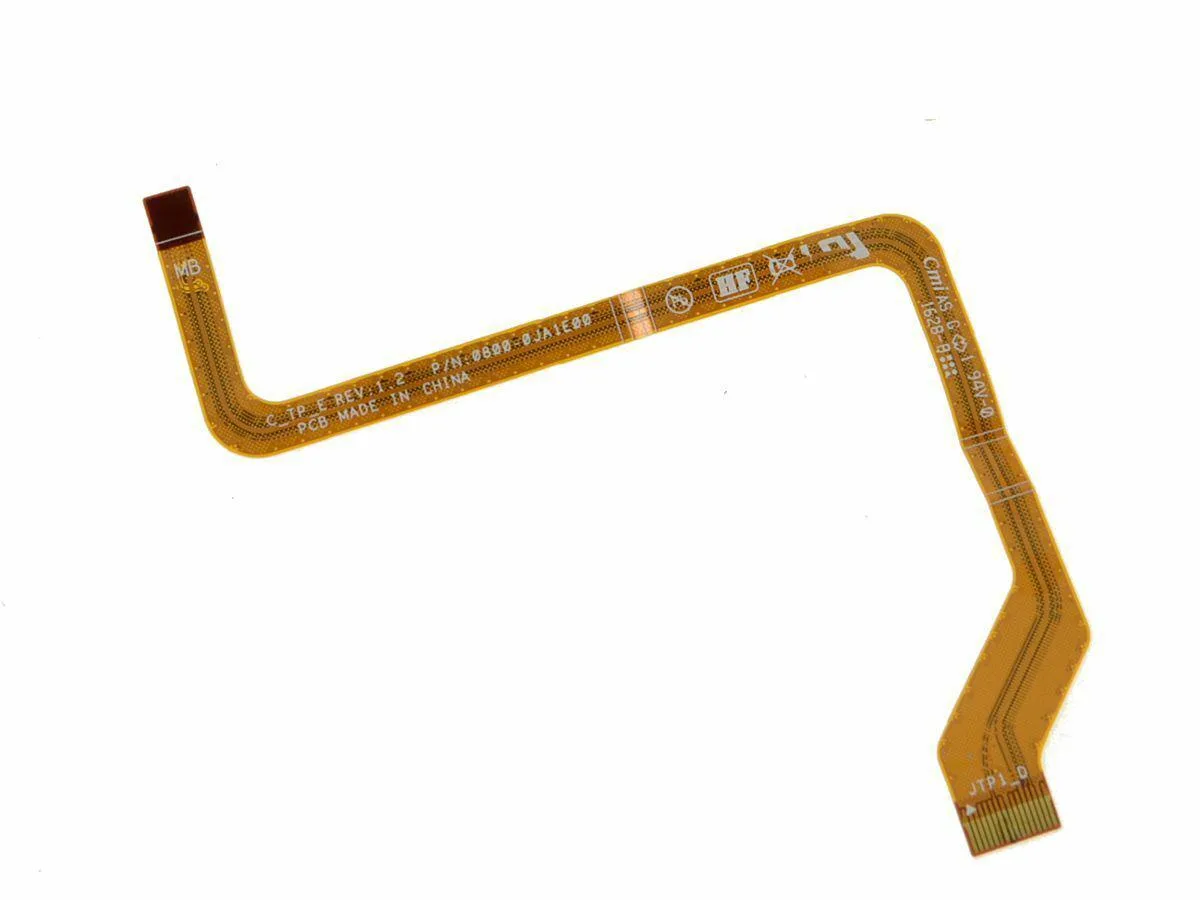 Flat orange ribbon cable with connectors at both ends
