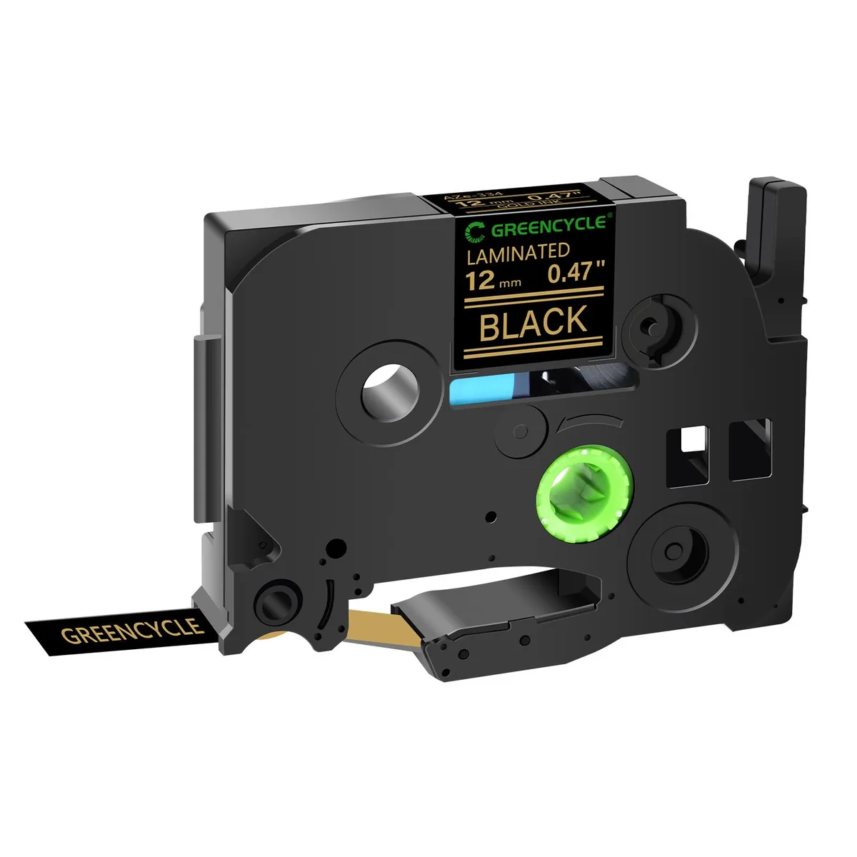 GREENCYCLE GREENCYCLE TZe-334 12mm Gold on Black labelmaker tape — product photo