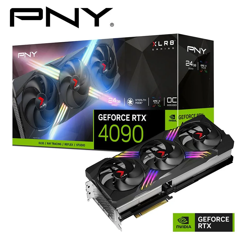 PNY Technologies, Inc. PNY Technologies, Inc. VERTO OC XLR8 GeForce RTX 4090 24GB GDDR6X Triple Fan graphics card — product photo