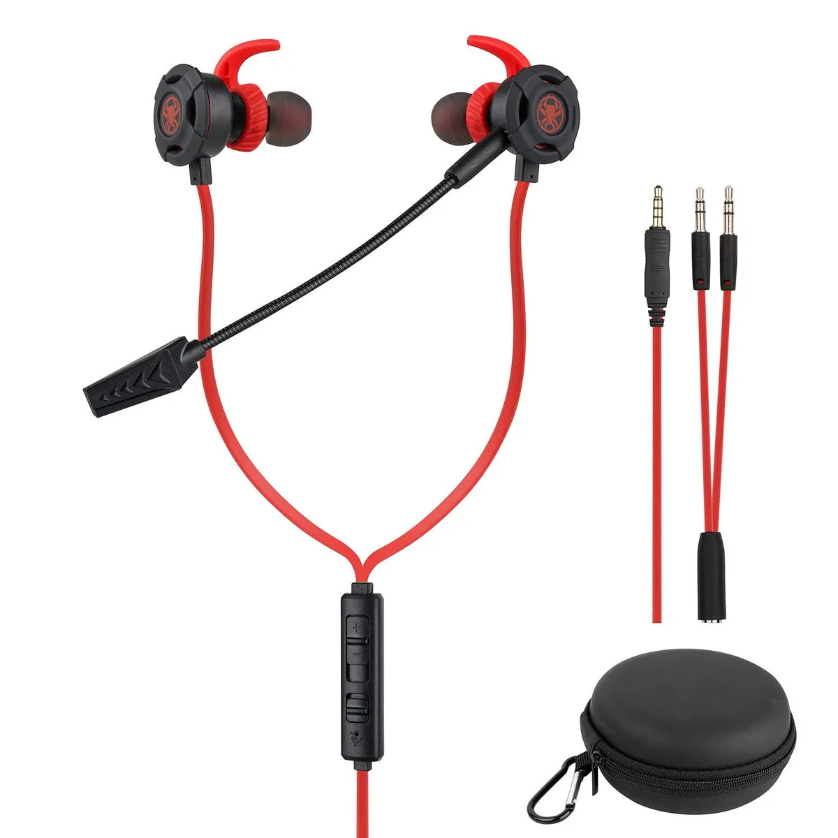 Werleo Werleo DS502 Wired Gaming Earphone 3.5 mm Red 120° Mic — product photo
