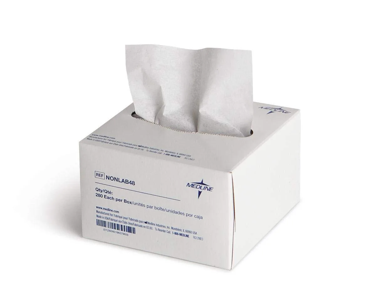 White low-linting wipes in pop-up box, 280 count
