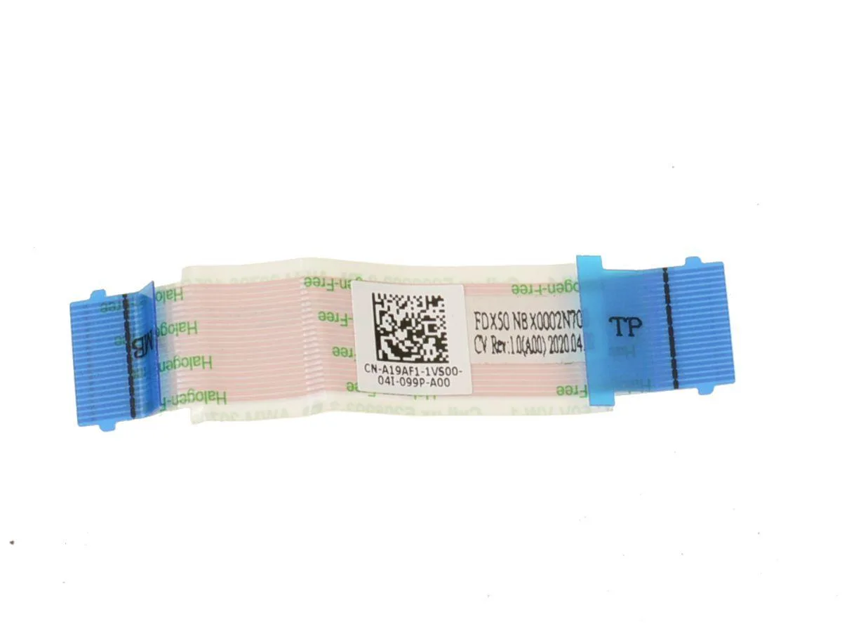 Flat orange ribbon cable with connectors on both ends