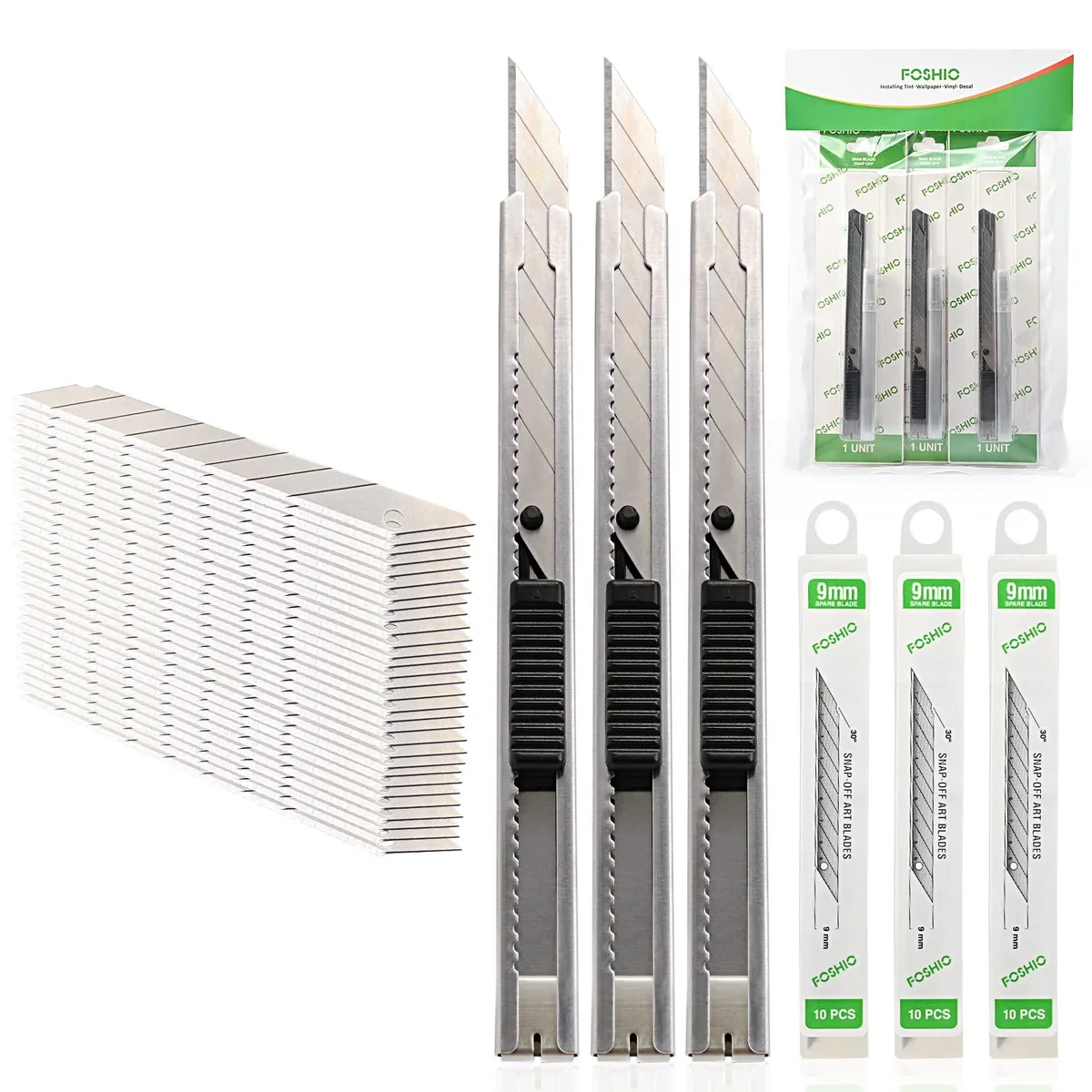  FOSHIO FM006T-3-AU trimmer 3 knives 30 blades 9 mm 5.5 inch — product photo