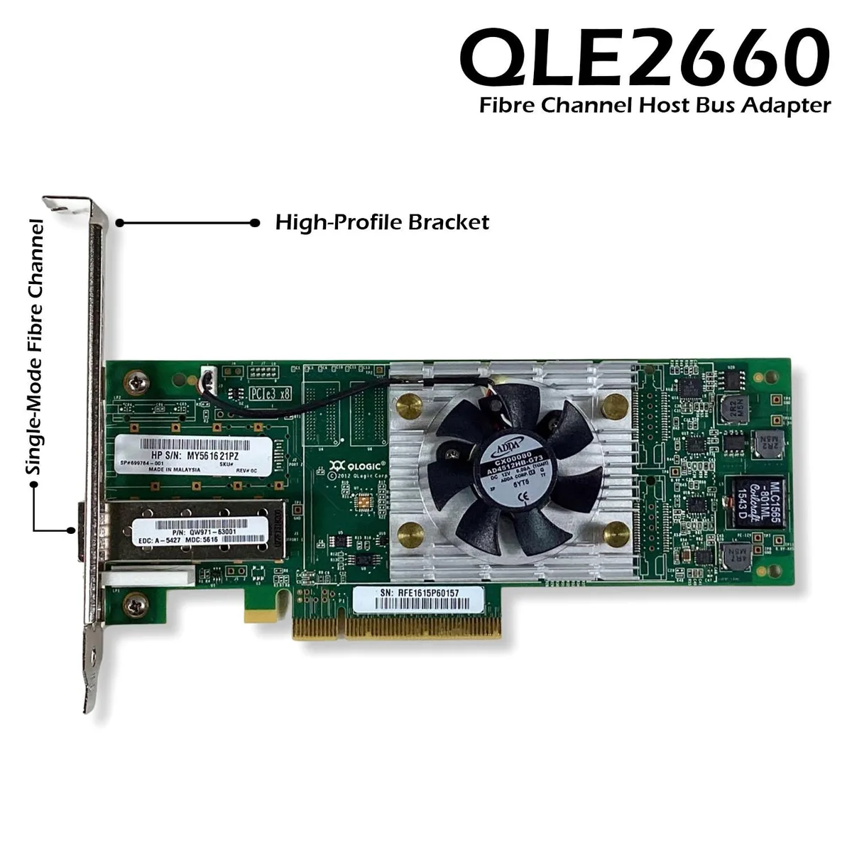 HP HP QLogic QLE2660 16Gb Single Port PCIe Fibre Channel HBA — product photo