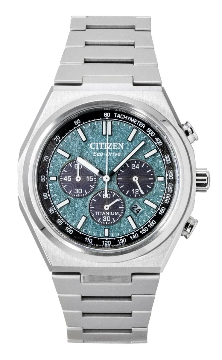 Citizen Citizen Zenshin Super Titanium Chronograph Eco-Drive CA4610-85X Green Dial 42.5mm 100M Watch — product photo