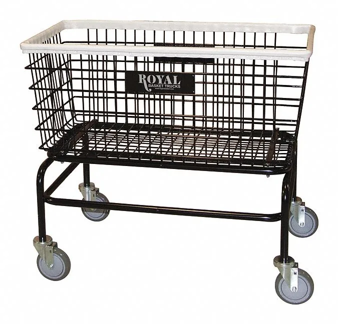 Royal Basket Trucks Royal Basket Trucks Laundry Hamper Cart 500 lb Black 37 in — product photo