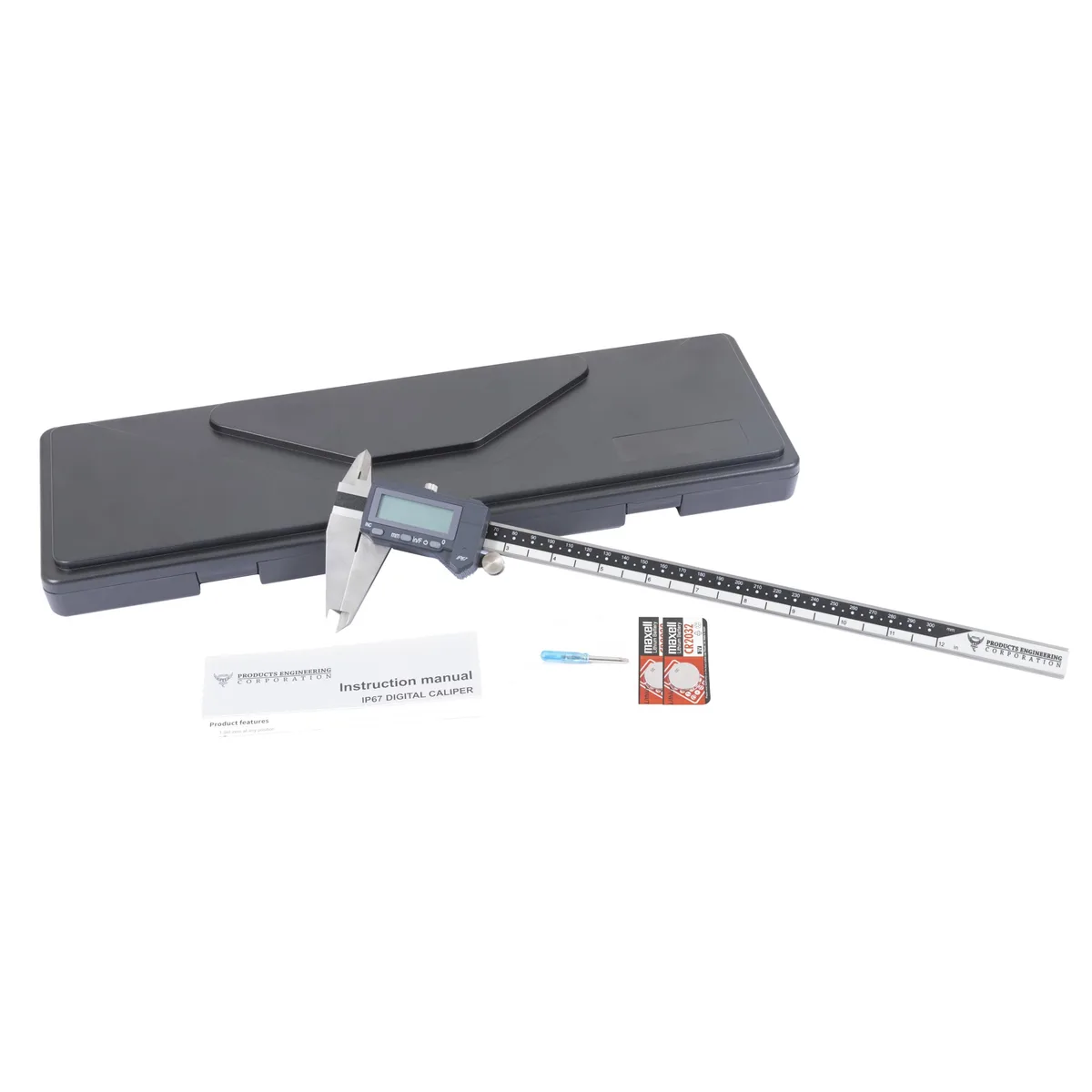  PEC Tools IP67-12 12 Inch 300mm Stainless Steel Digital Gauge — product photo