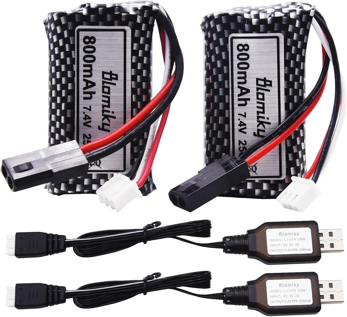 usbroway usbroway 2 Pack 7.4V 800mAh Li-ion Battery 5500 Plug — product photo