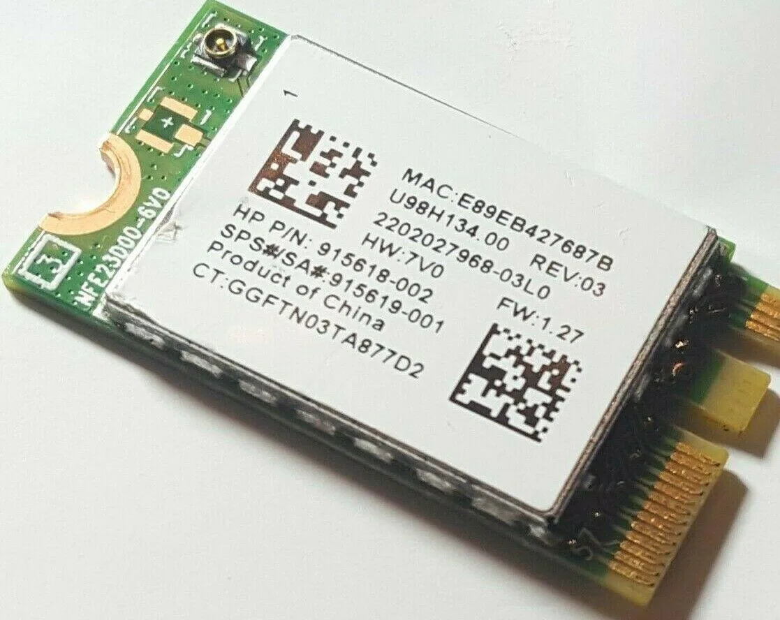 HP HP 915618-001/ Realtek RTL8723DE 802.11bgn Bluetooth NGFF expansion card — product photo