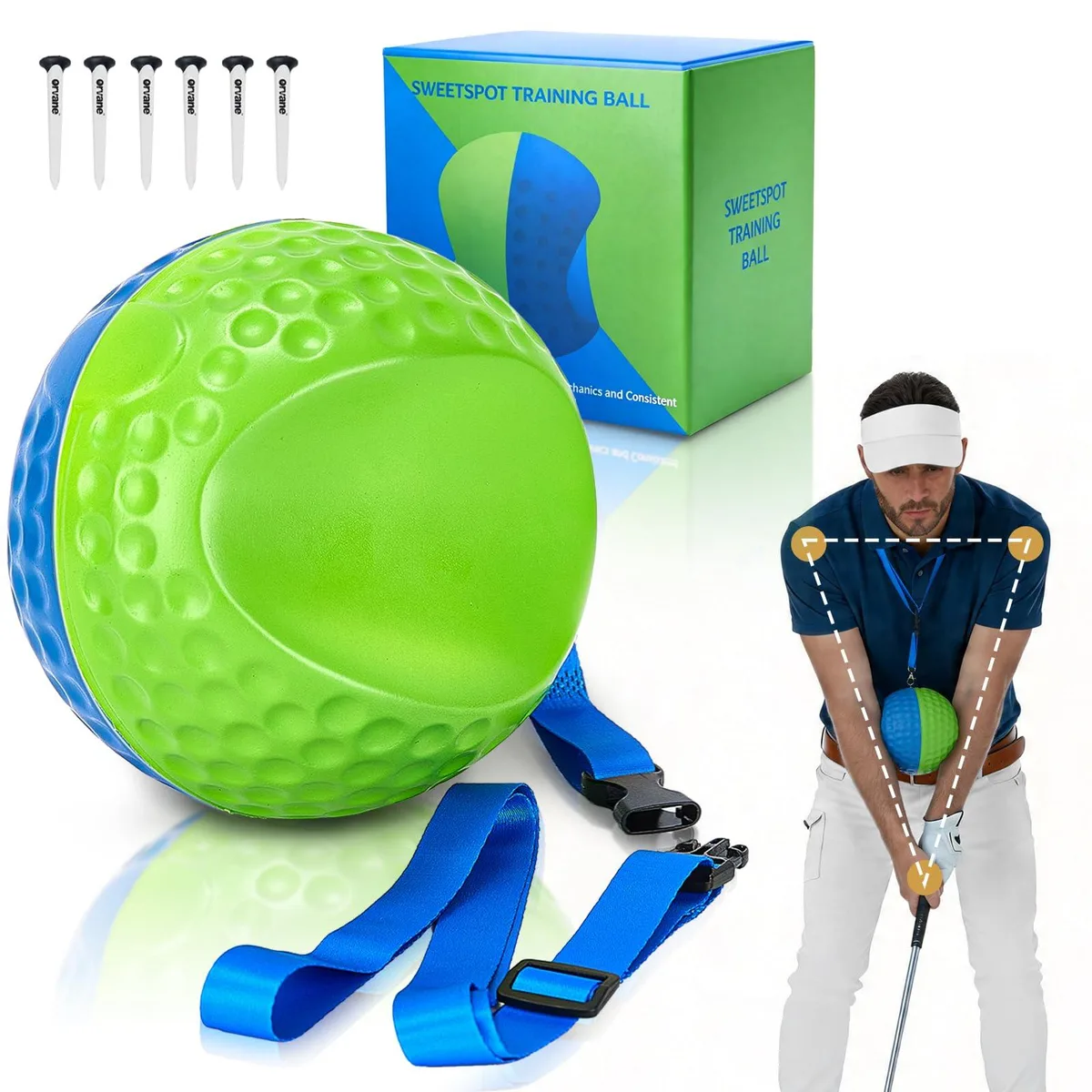  Orvane Golf Training Aid Ball Medium Blue/Green — product photo