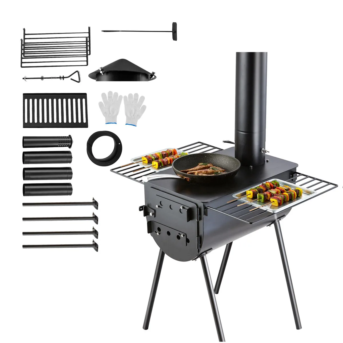 VEVOR VEVOR Wood Stove 118 inch Alloy Steel 3000in³ Firebox 8 Pipes — product photo