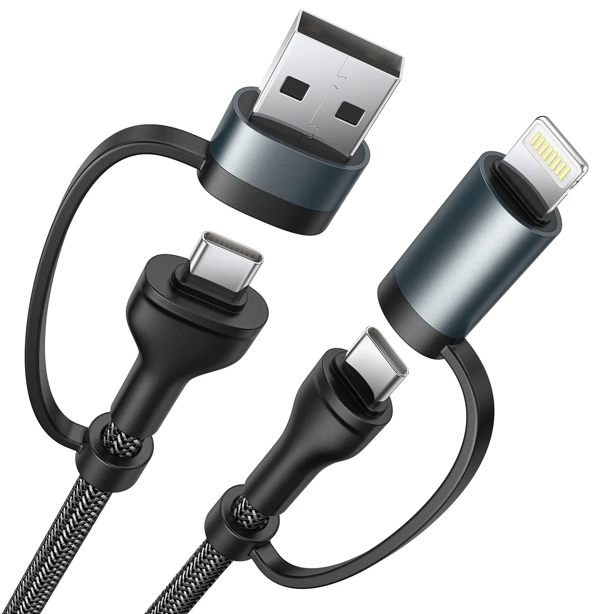  XUDUO RE-B2in2-1-BL 4-in-1 Lightning Cable Black 60W — product photo