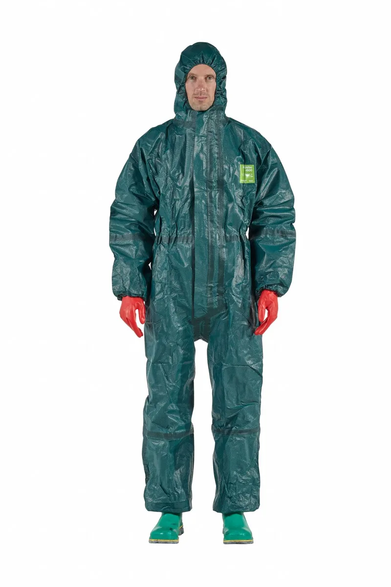 ANSELL ANSELL GR40-T-92-122-06 AlphaTec 4000 Chemical Resistant Coverall 2XL Green personal protective equipment — product photo