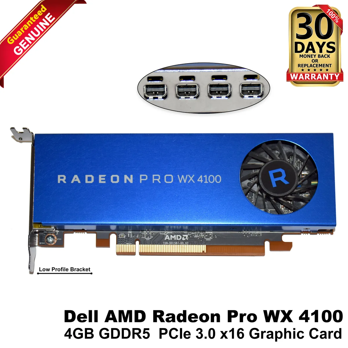 DELL DELL AMD Radeon Pro WX 4100 4GB GDDR5 PCIe 3.0 x16 HFXTY laptop replacement part — product photo