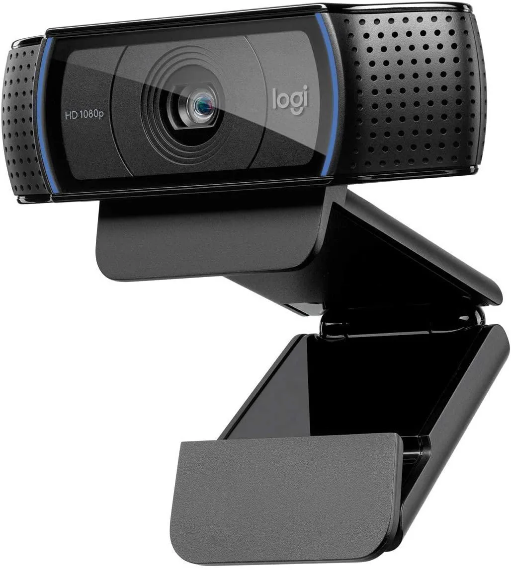 Black Logitech C920x webcam horizontal bar shape matte finish