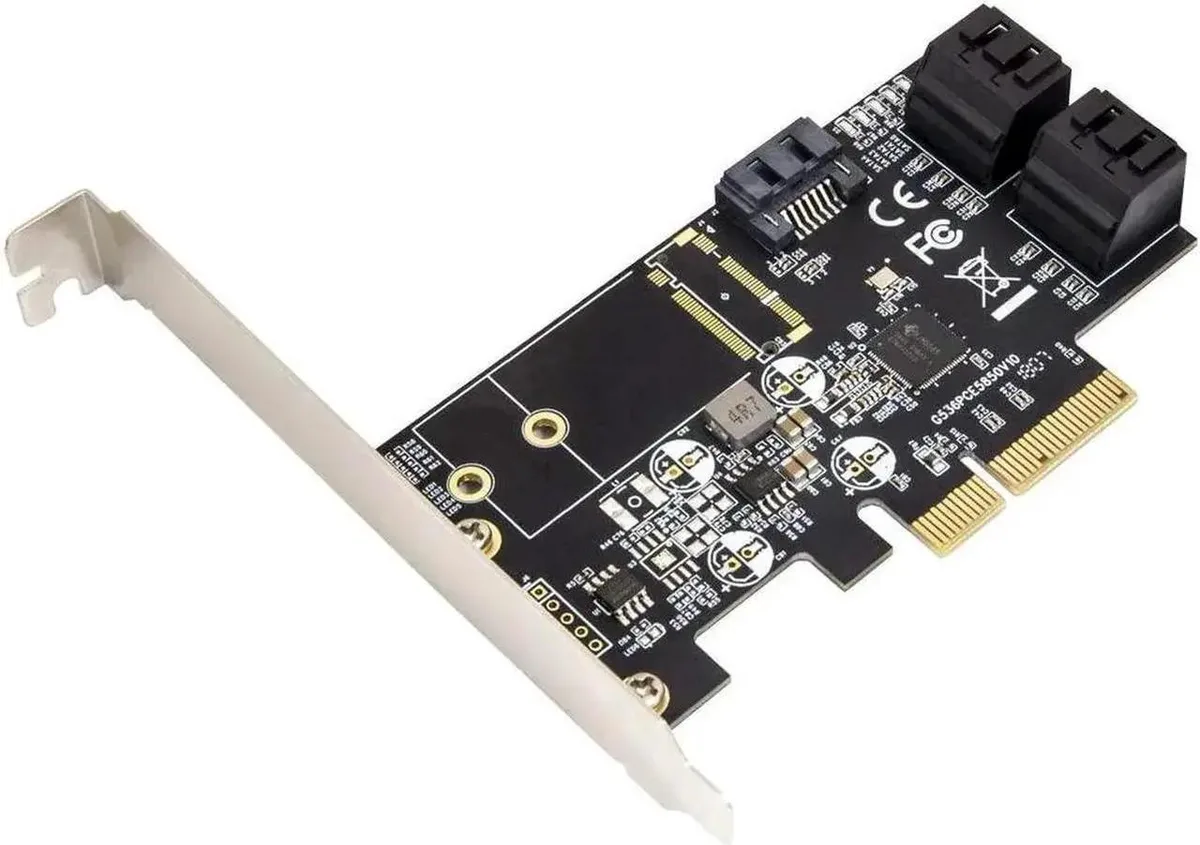 Vszerda Vszerda 5-Port SATA III PCIe x4 Controller JMB585 Low Profile — product photo