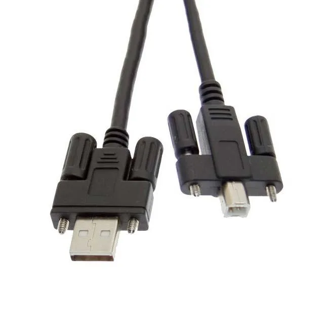 USBGear USBGear SC-U5MAB USB 2.0 Screw Lock A to B Cable 15ft Black — product photo