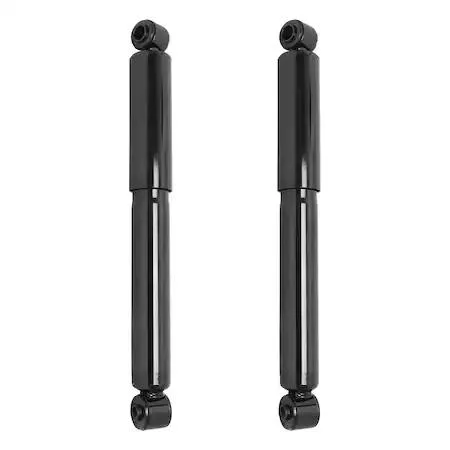 Two nitrogen gas charged rear shock absorbers in a kit box