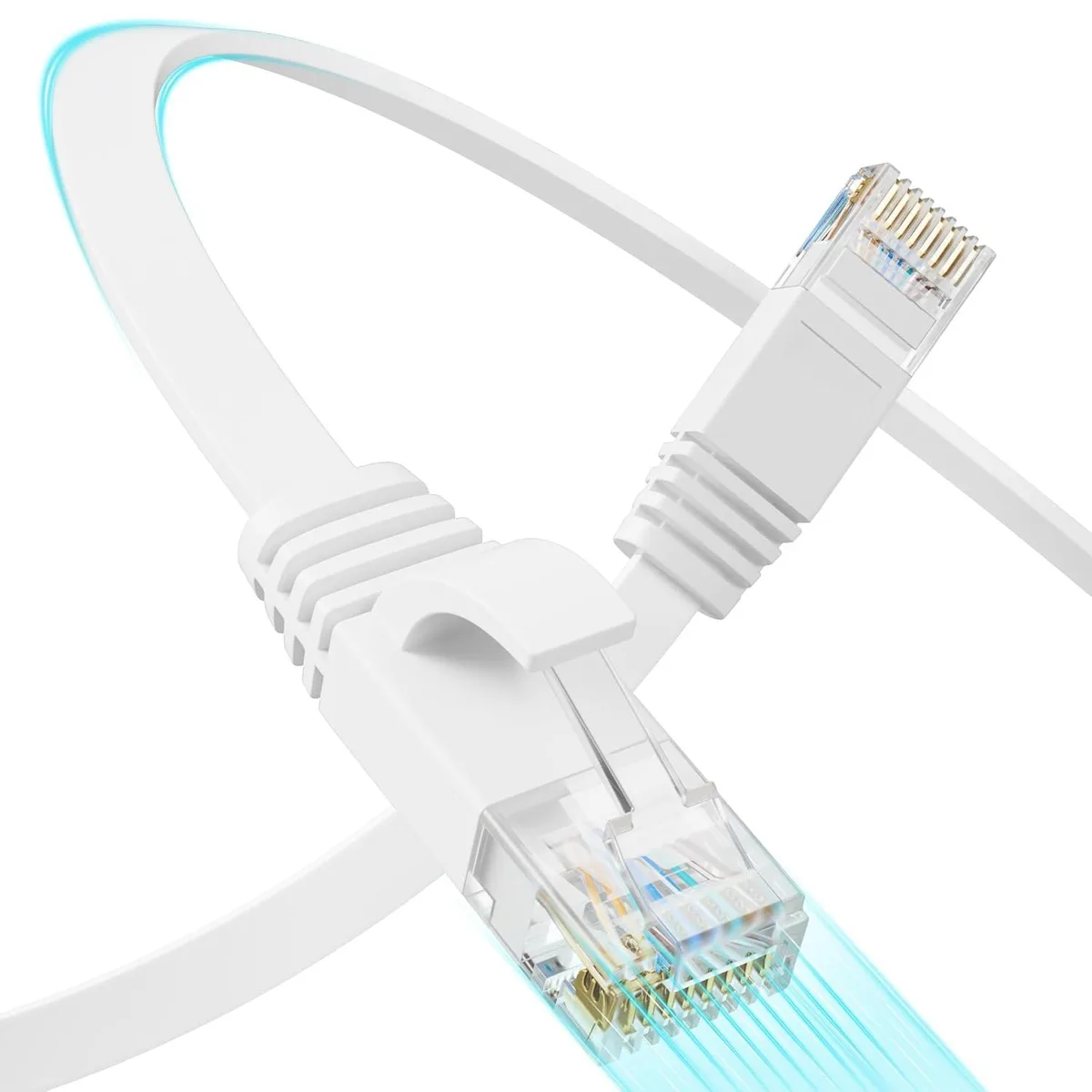  Mnlnbuao Cat 6 Flat Ethernet Cable 150 FT 10Gbps Black — product photo