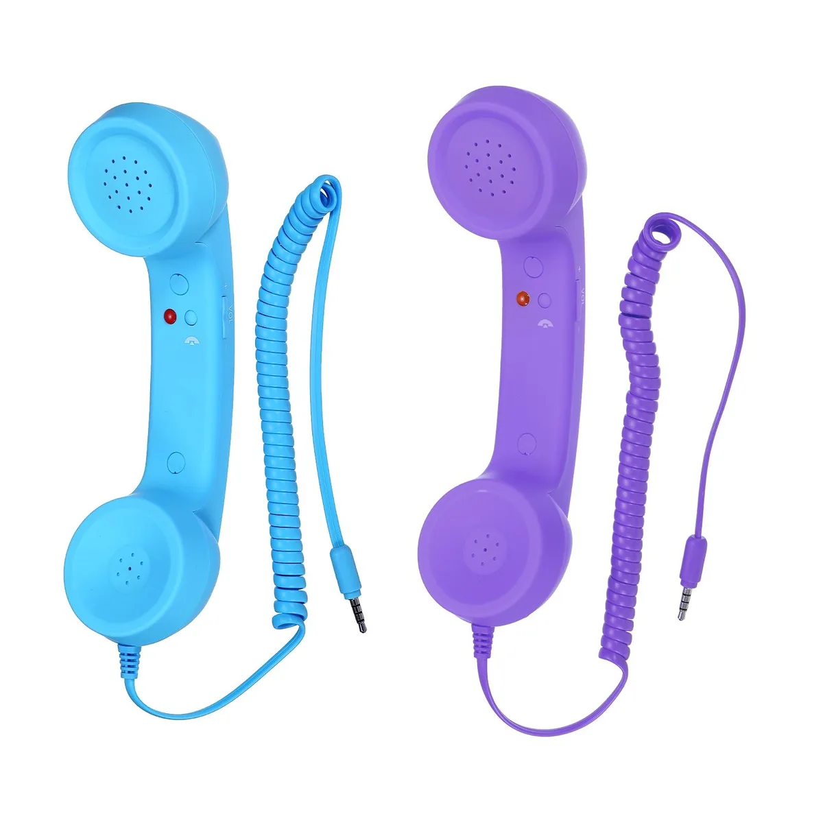Unique-Bargains Unique-Bargains 2 Pack 3.5mm Retro Telephone Handset Purple Blue — product photo