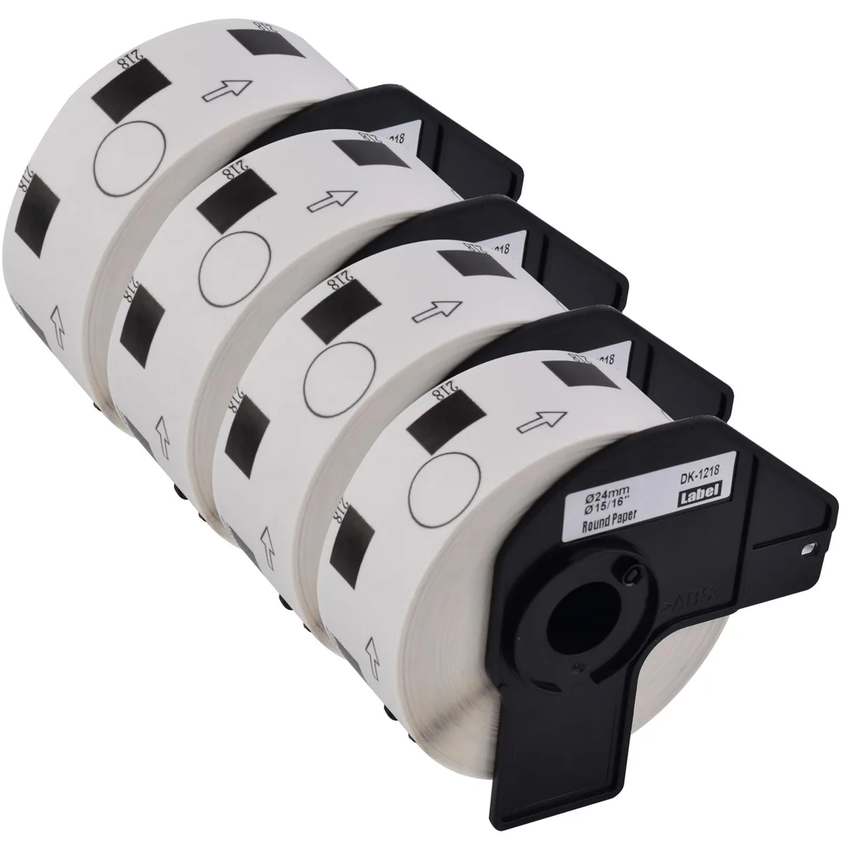 GREENCYCLE GREENCYCLE DK-1218 Die-Cut Round Labels 24mm 1000/Roll 4 Rolls — product photo
