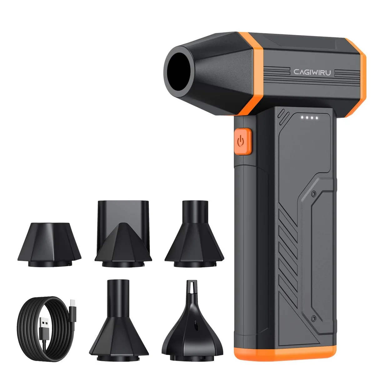 Handheld cordless air duster with matte finish and Type-C port