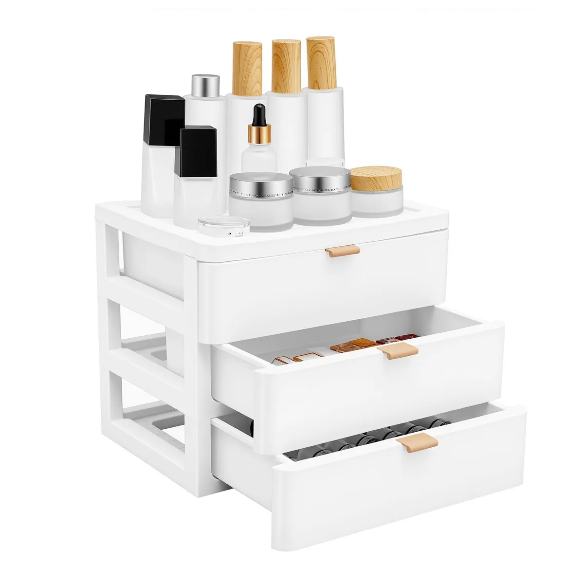  Ojseimchrl Desktop Storage Box 3 Drawers White 10.24x7.95x8.78 in — product photo