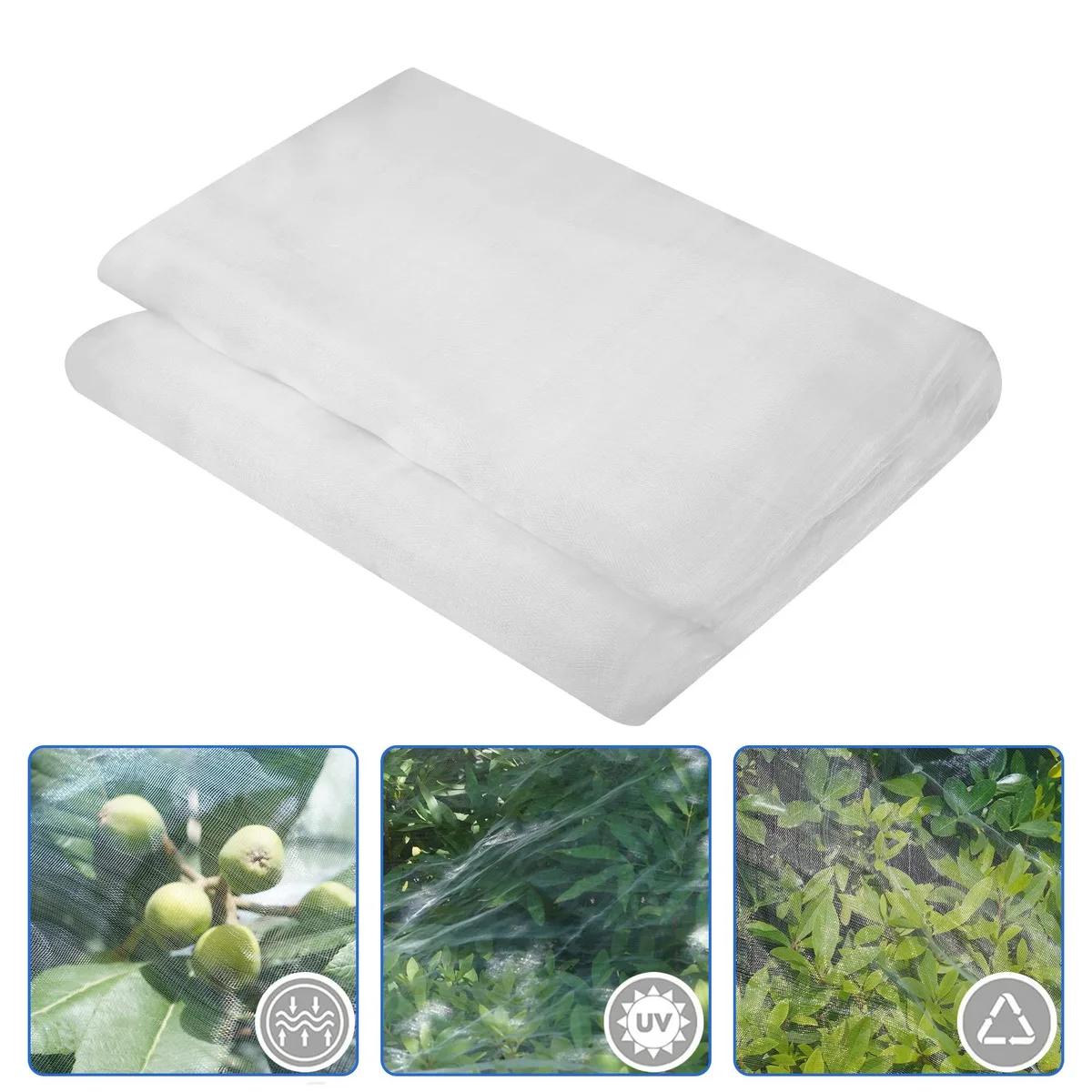 White rectangular ultra-fine mesh sheet 8 by 33 feet with 0.03 by 0.04 inch openings