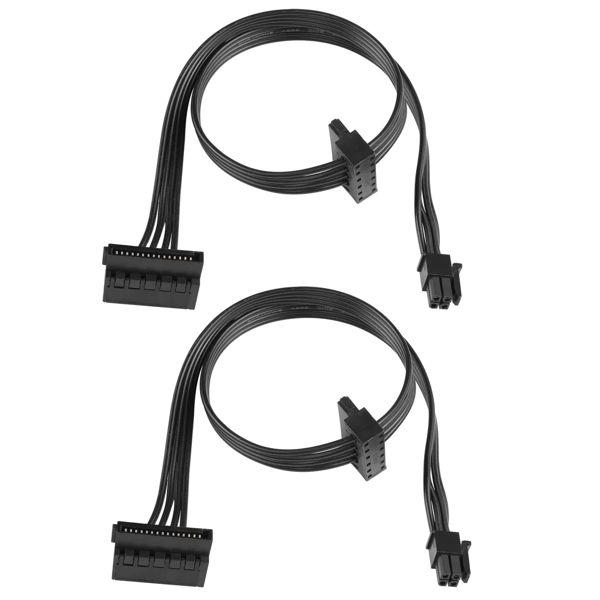 Vszerda Vszerda Mini 4-Pin to 2× Right-Angle SATA 15-Pin Power Cable 45cm 2-Pack — product photo
