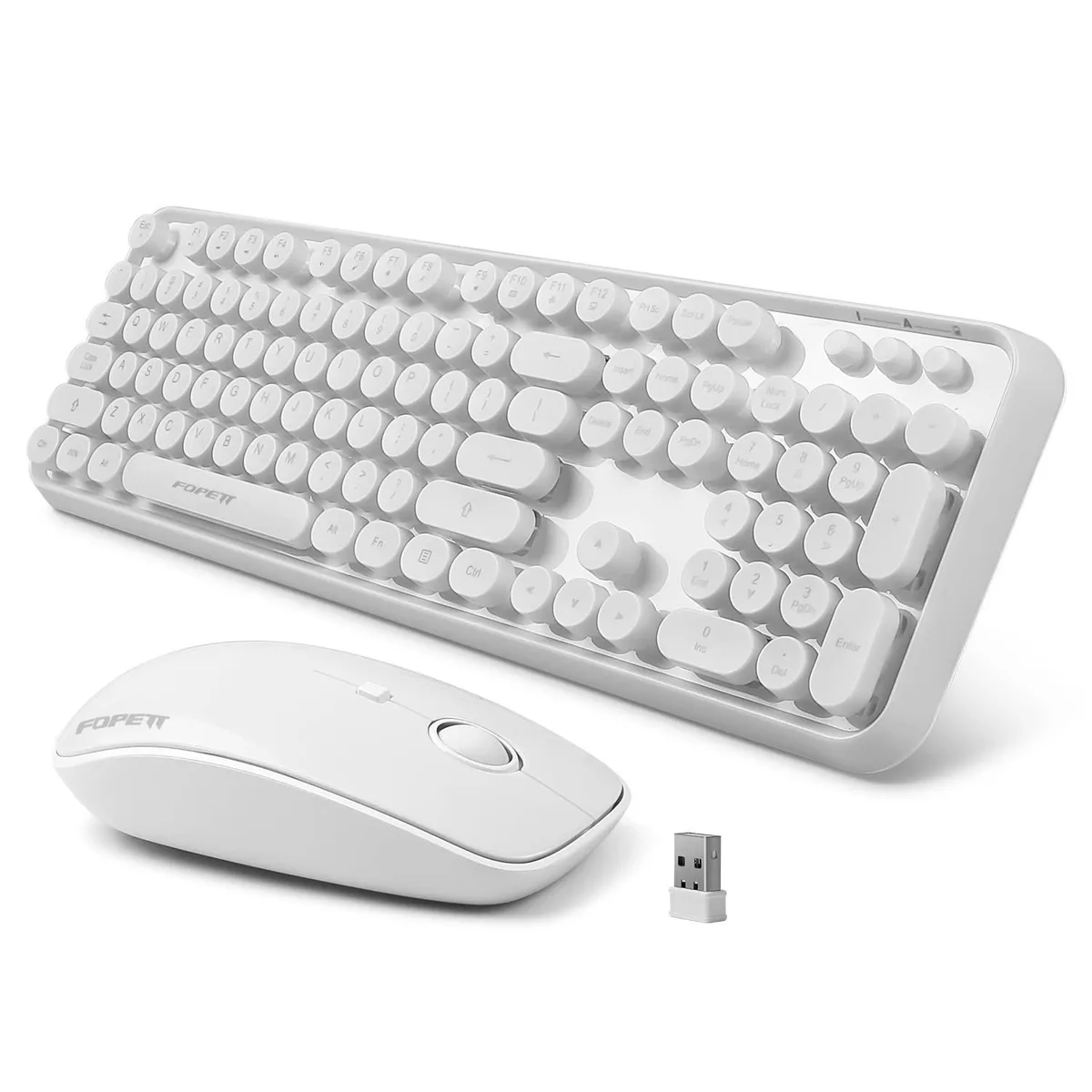 KW-Commerce KW-Commerce Wireless Keyboard &amp; Mouse Combo White 104 Keys 2.4 GHz 13 Hotkeys — product photo