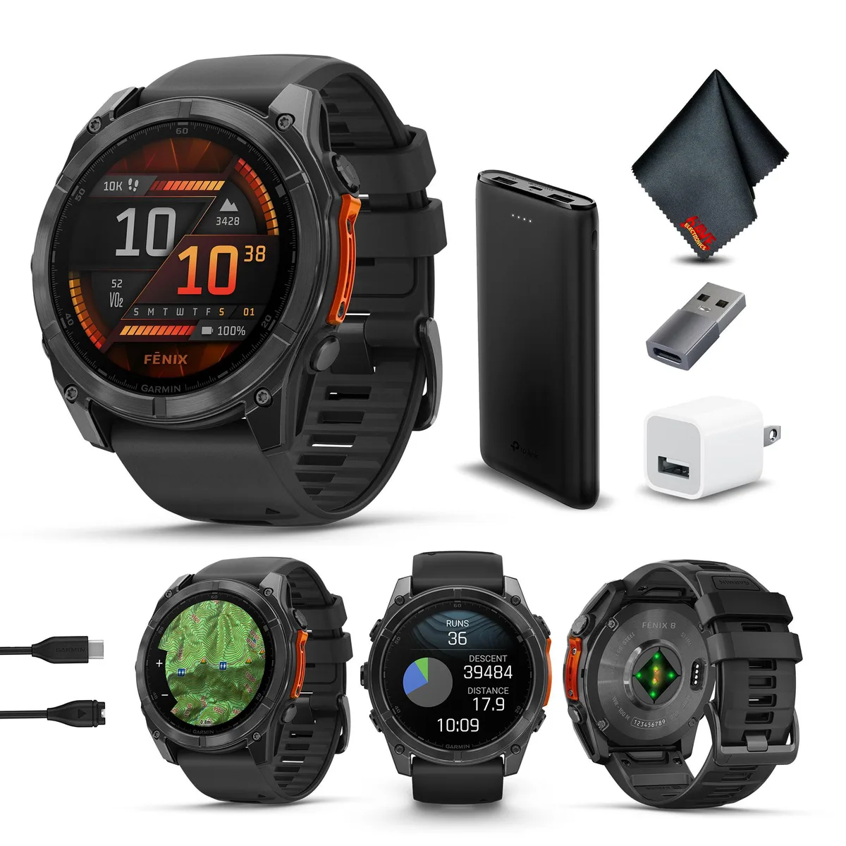 Garmin Garmin fenix 8 51 mm AMOLED Slate Gray Black Silicone Band wearable technology — product photo