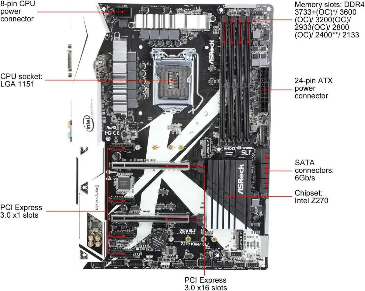 ASRock ASRock Z270 Killer SLI LGA 1151 ATX Intel motherboard — product photo