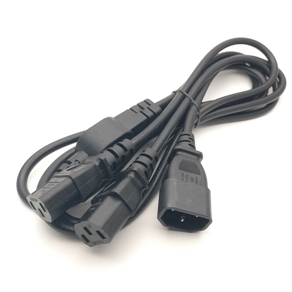 TeKit TeKit C14 to Dual C13 Y Splitter Power Cord 6.6ft 18AWG 10A 250V — product photo