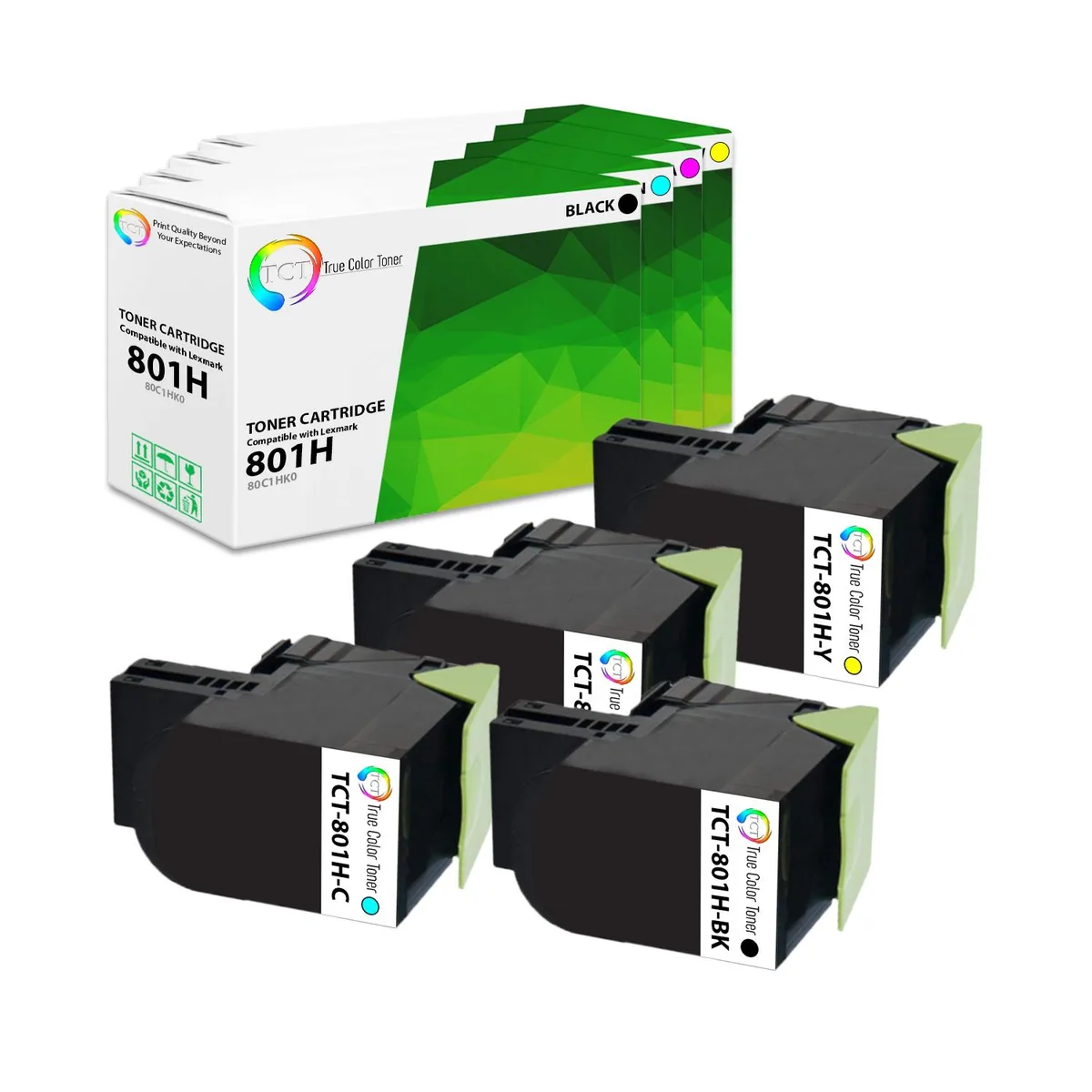 True Color Toner True Color Toner 801H 4-pack high-yield toner cartridge 4000/3000 pages — product photo