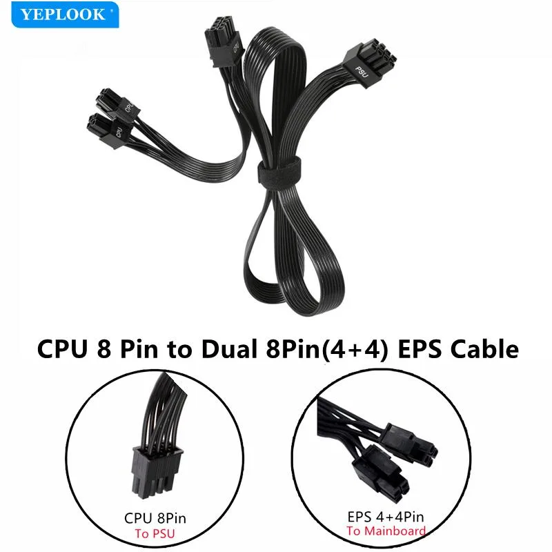 YEPLOOK YEPLOOK 8Pin to Dual 4+4Pin CPU Power Cable 18AWG Corsair RM Type 3 — product photo