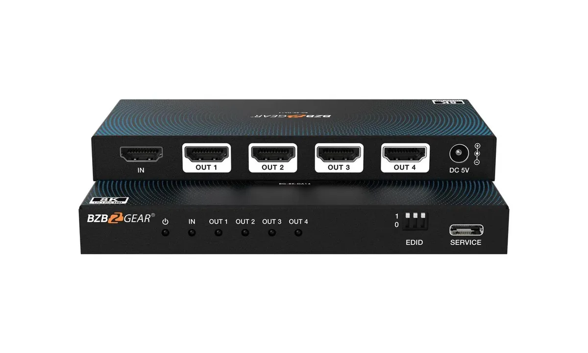 BZBGEAR BZBGEAR BG-8K-DA14 1x4 8K HDMI 2.1 video splitter — product photo