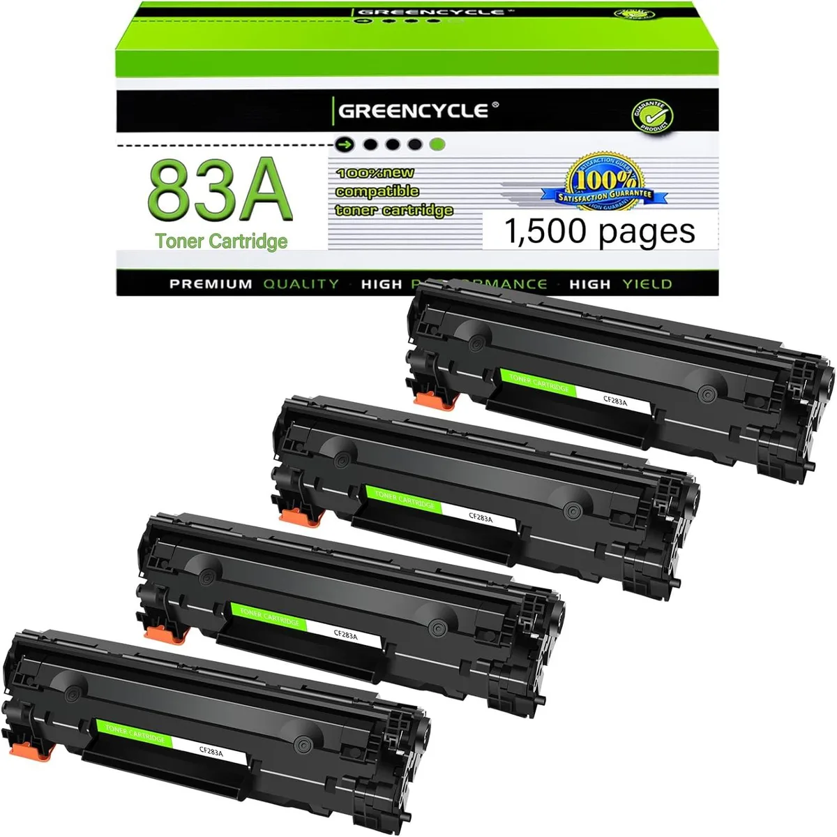 GREENCYCLE GREENCYCLE CF283A toner cartridge 4 pack black 1500 pages — product photo