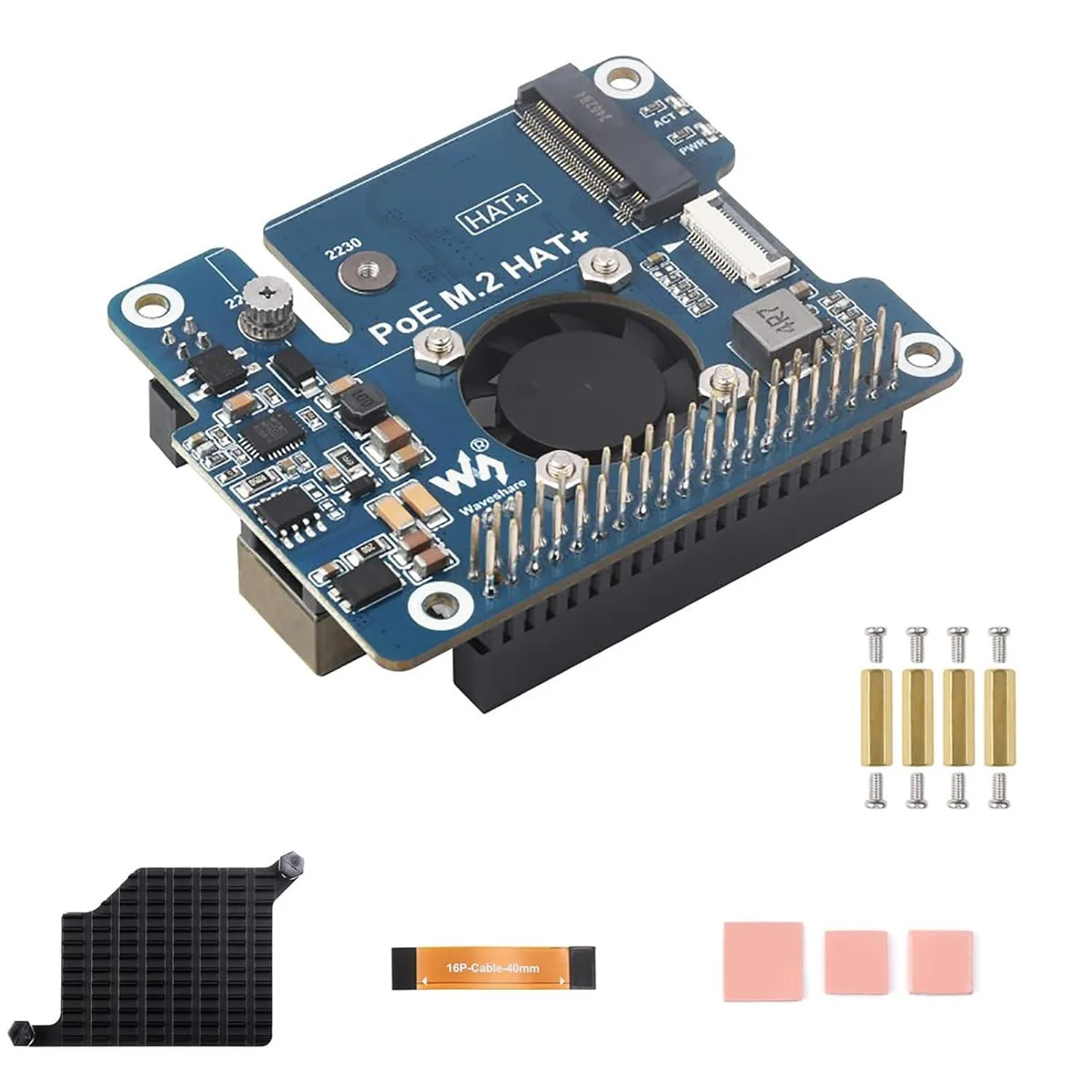 LORDWORLD LORDWORLD PCIe to M.2 Adapter with PoE HAT for Raspberry Pi 5 — product photo